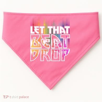 Let That Beat Drop Rainbow Equalizer Dance Music Lover USA-Made Doggie Bandana