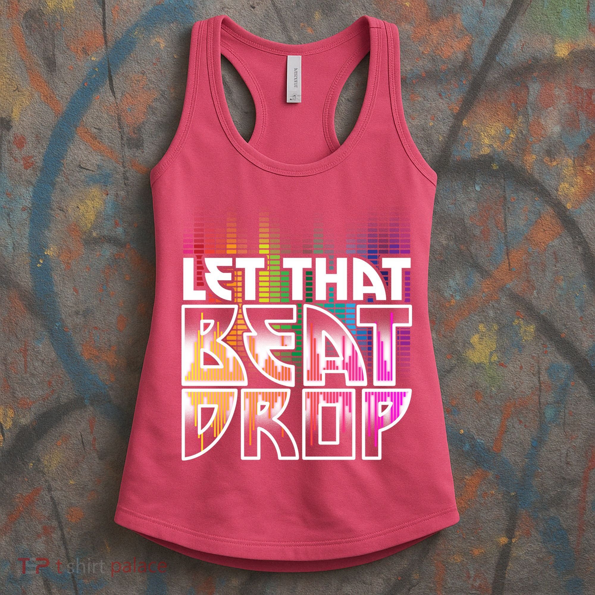 Let That Beat Drop Rainbow Equalizer Dance Music Lover Women's Tank Top