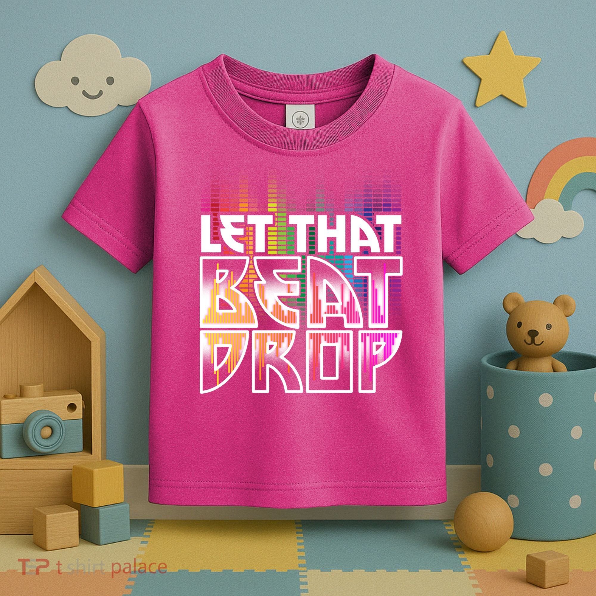 Let That Beat Drop Rainbow Equalizer Dance Music Lover Toddler T-Shirt