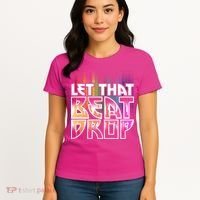Let That Beat Drop Rainbow Equalizer Dance Music Lover Women's T-Shirt thumb 4