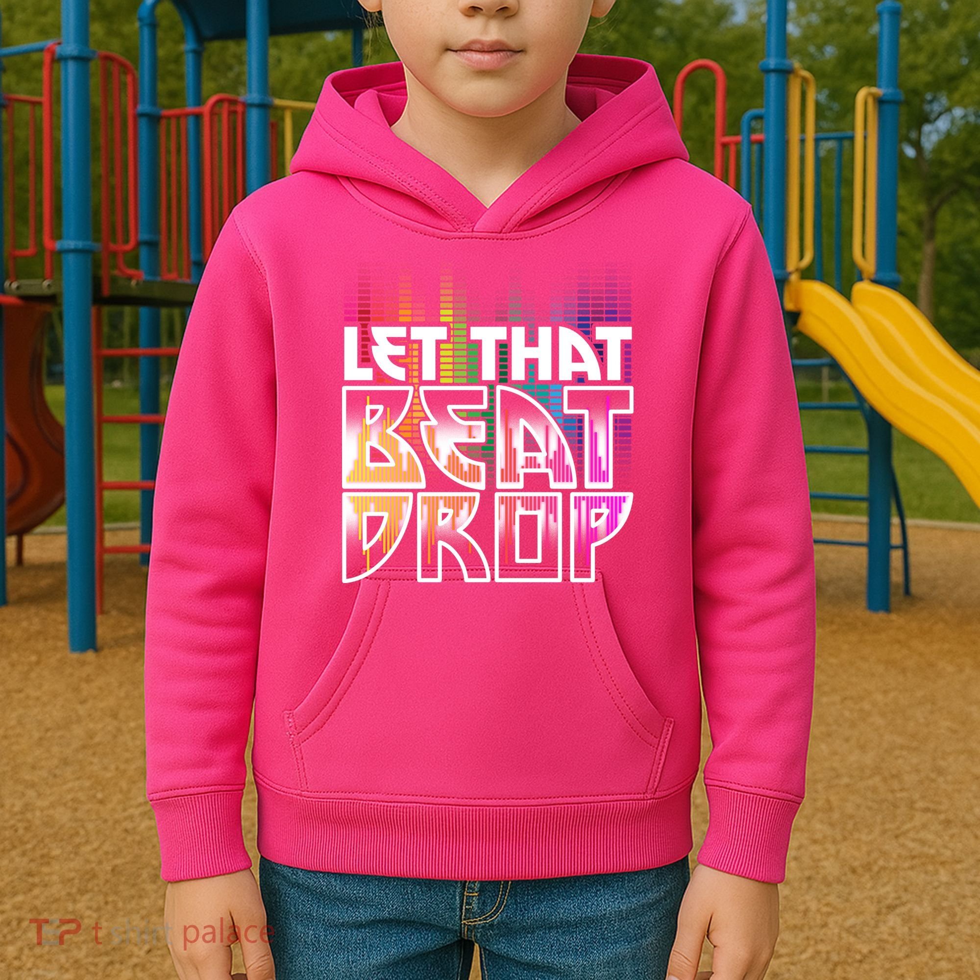 Let That Beat Drop Rainbow Equalizer Dance Music Lover Kids Hoodie
