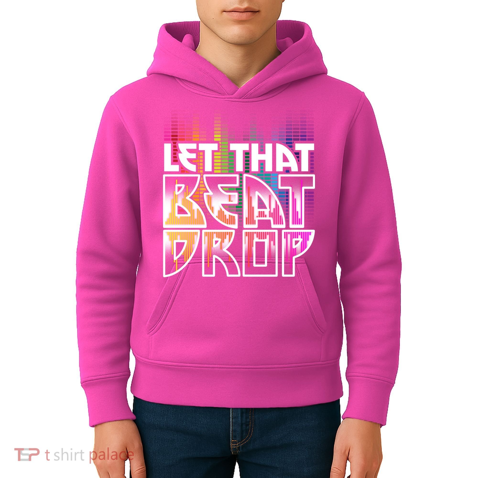 Let That Beat Drop Rainbow Equalizer Dance Music Lover Kids Hoodie