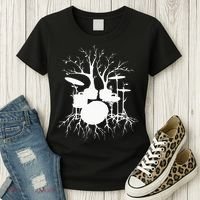 Live The Beat Drum  Drummer Gift For Musician Women's T-Shirt thumb 3