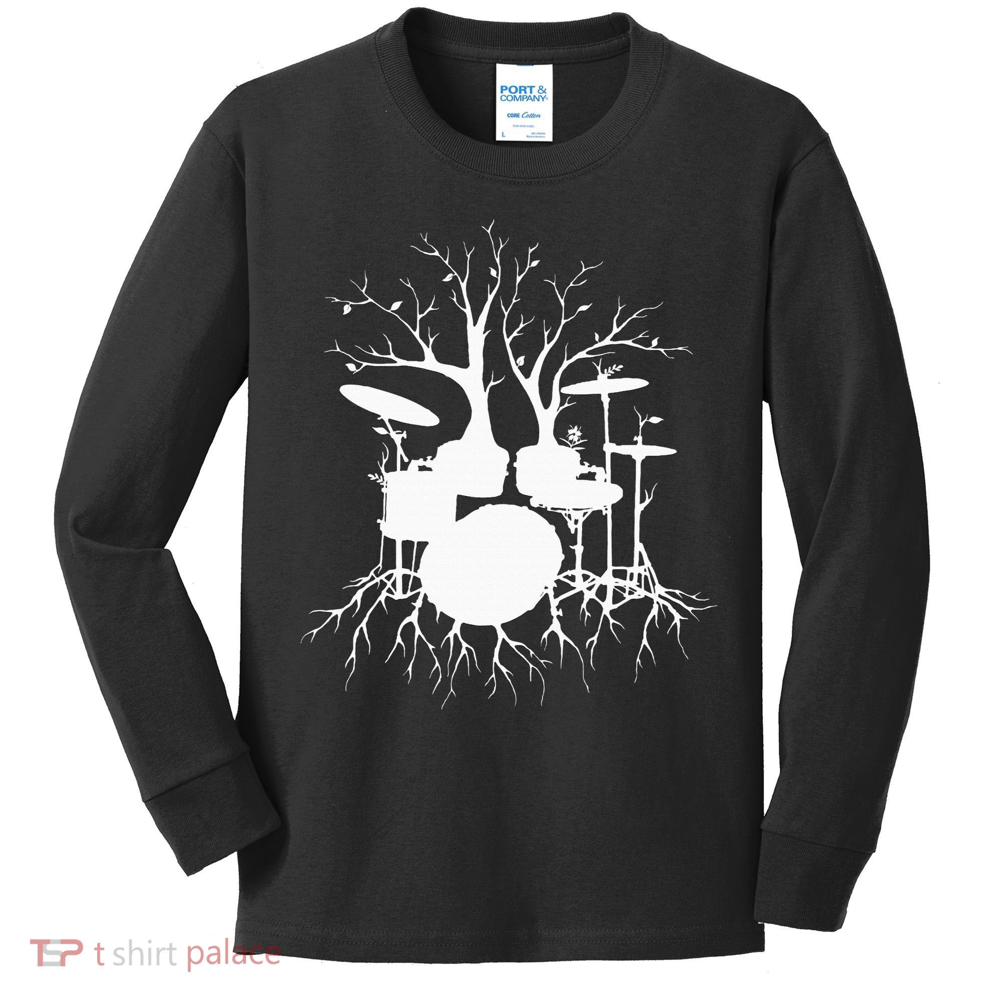 Live The Beat Drum  Drummer Gift For Musician Kids Long Sleeve Shirt
