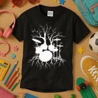 Live The Beat Drum  Drummer Gift For Musician Kids T-Shirt thumb 3