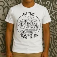 Last Trail Before The Veil Bachelorette Bridesmaid Hiking T-Shirt thumb 3