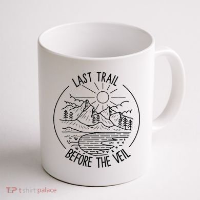 Last Trail Before The Veil Bachelorette Bridesmaid Hiking Coffee Mug back