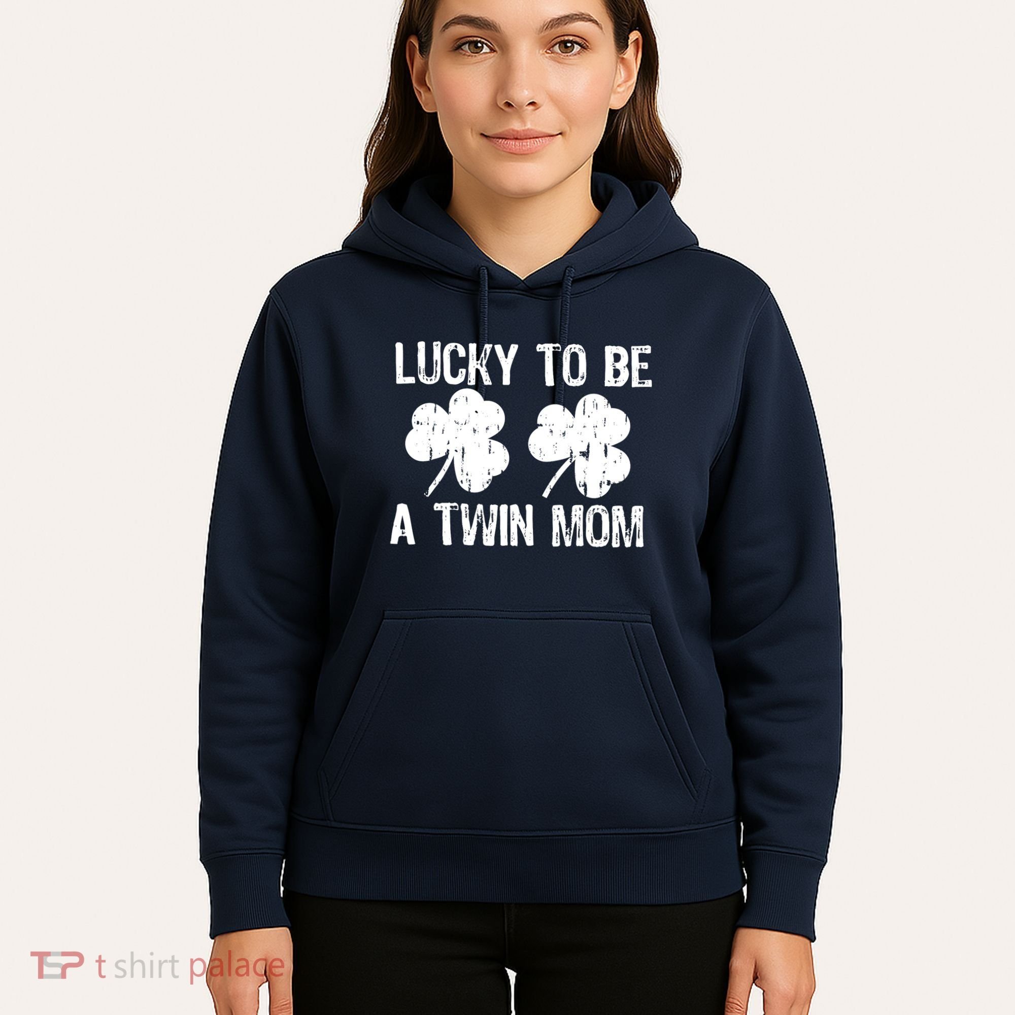 Lucky To Be A Twin Mom St Patrick's Day Hoodie