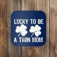 Lucky To Be A Twin Mom St Patrick's Day Coaster thumb 0