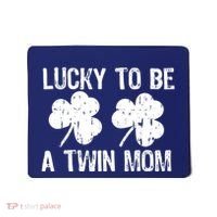 Lucky To Be A Twin Mom St Patrick's Day Mousepad thumb 0