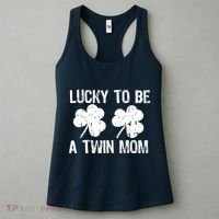 Lucky To Be A Twin Mom St Patrick's Day Women's Tank Top thumb 3