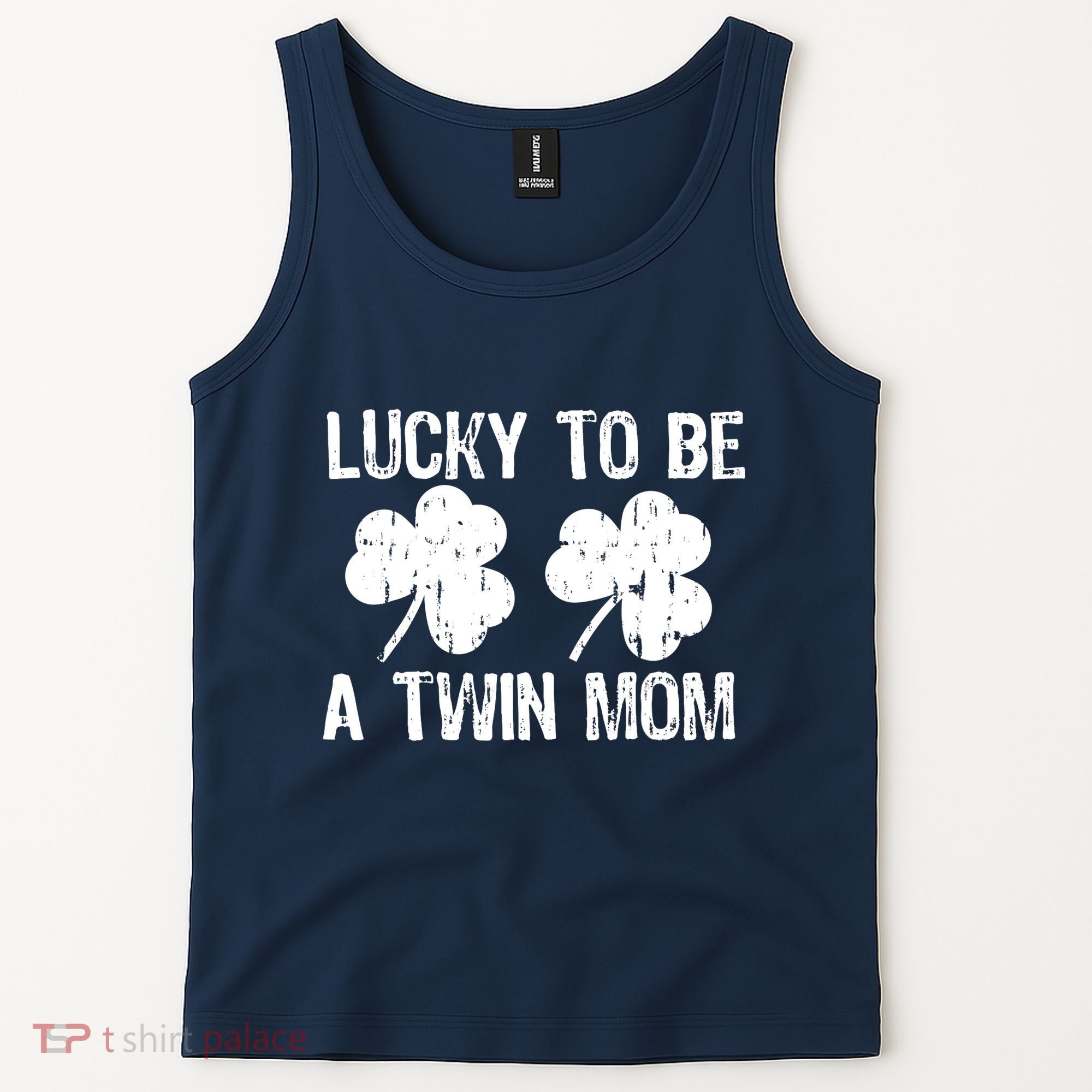Lucky To Be A Twin Mom St Patrick's Day Tank Top