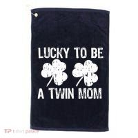Lucky To Be A Twin Mom St Patrick's Day Golf Towel thumb 0