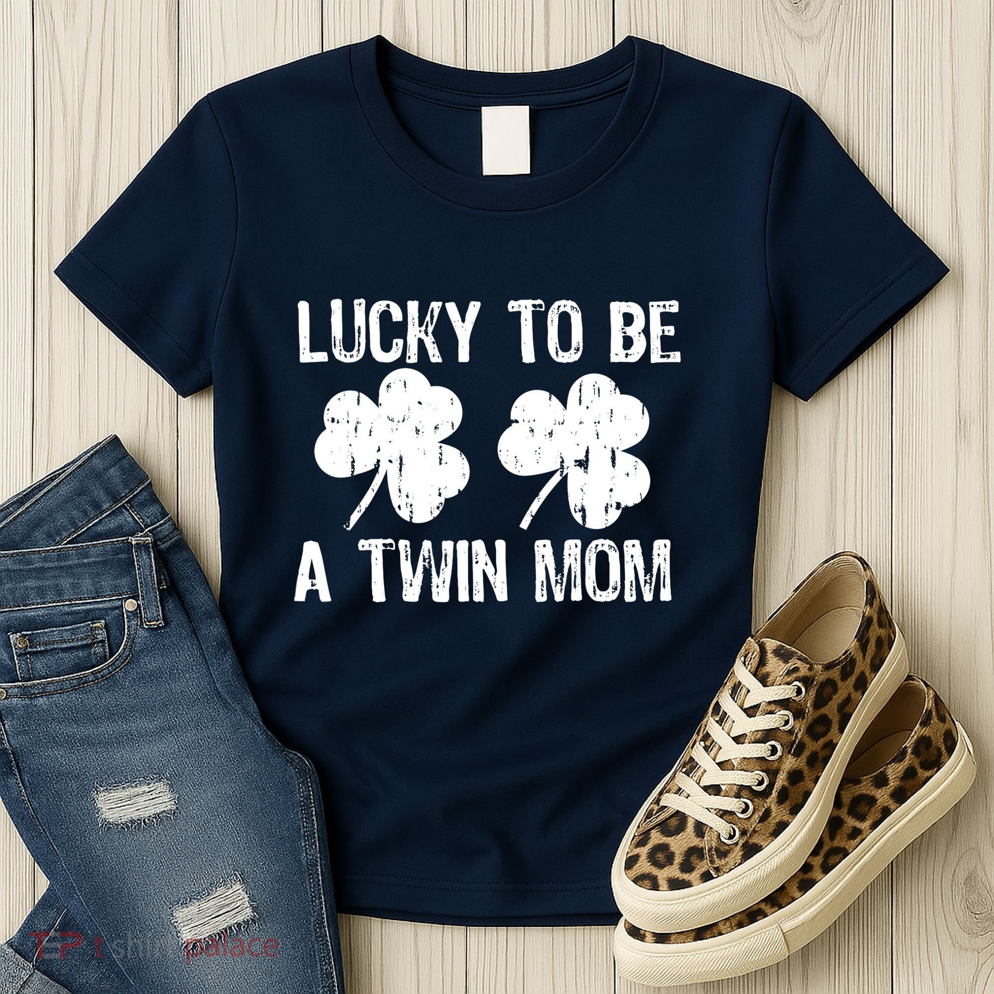 Lucky To Be A Twin Mom St Patrick's Day Women's T-Shirt
