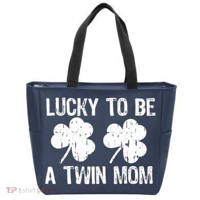 Lucky To Be A Twin Mom St Patrick's Day Tote Bag