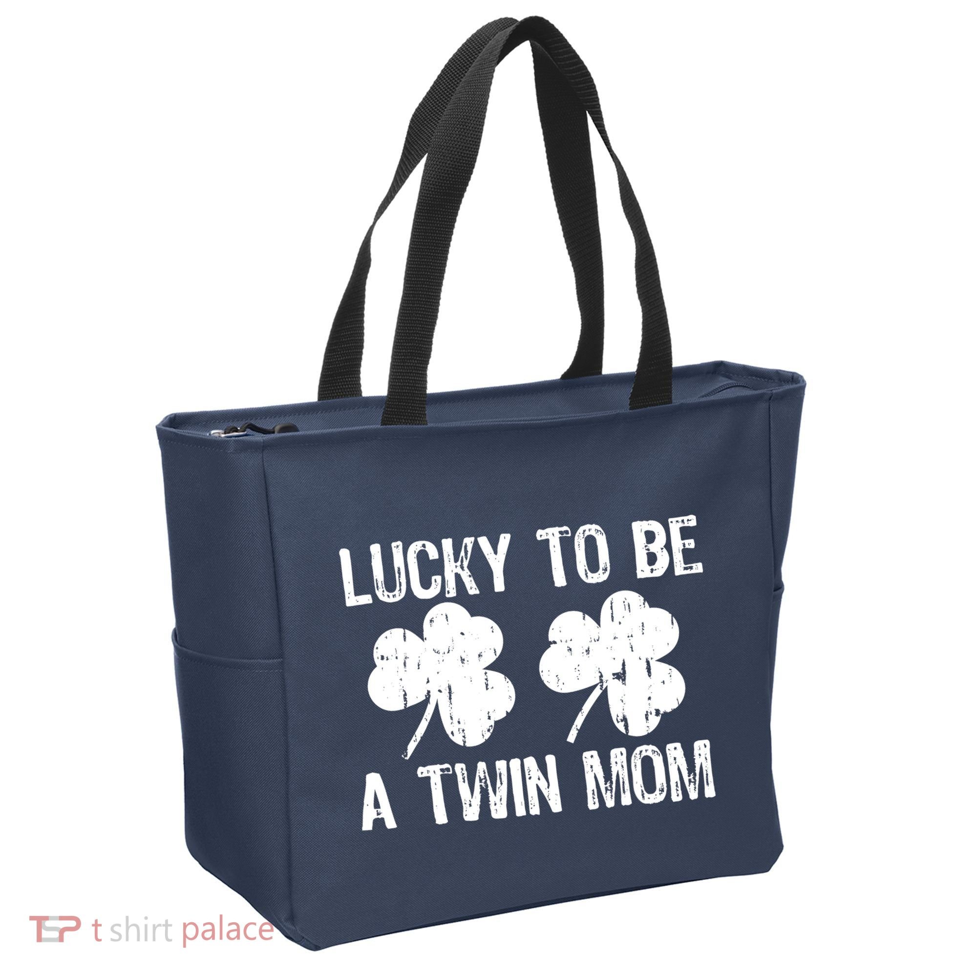 Lucky To Be A Twin Mom St Patrick's Day Tote Bag
