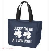 Lucky To Be A Twin Mom St Patrick's Day Tote Bag thumb 3