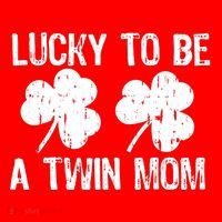 Lucky To Be A Twin Mom St Patrick's Day Santa Hat thumb 1
