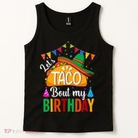 Let's Taco 'Bout My Birthday Cinco De Mayo Tacos Funny Tank Top thumb 2