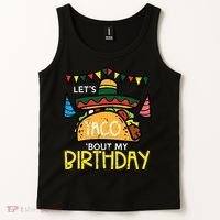 Let's Taco Bout My Birthday Funny Mexican Party Tank Top thumb 2