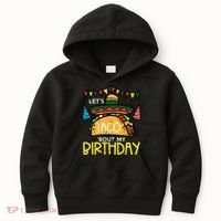 Let's Taco Bout My Birthday Funny Mexican Party Kids Hoodie thumb 0