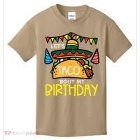 Let's Taco Bout My Birthday Funny Mexican Party Kids T-Shirt thumb 0