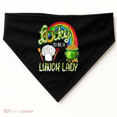Lucky To Be A Lunch Lady St Patrick's Day USA-Made Doggie Bandana
