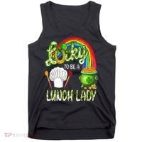 Lucky To Be A Lunch Lady St Patrick's Day Tank Top thumb 0