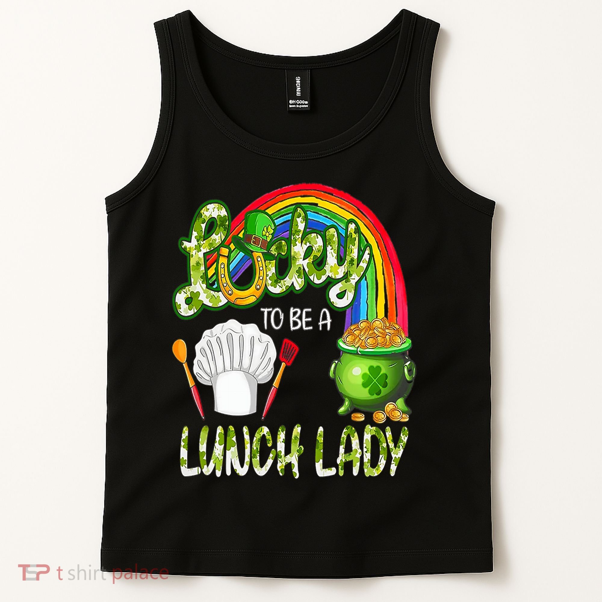 Lucky To Be A Lunch Lady St Patrick's Day Tank Top