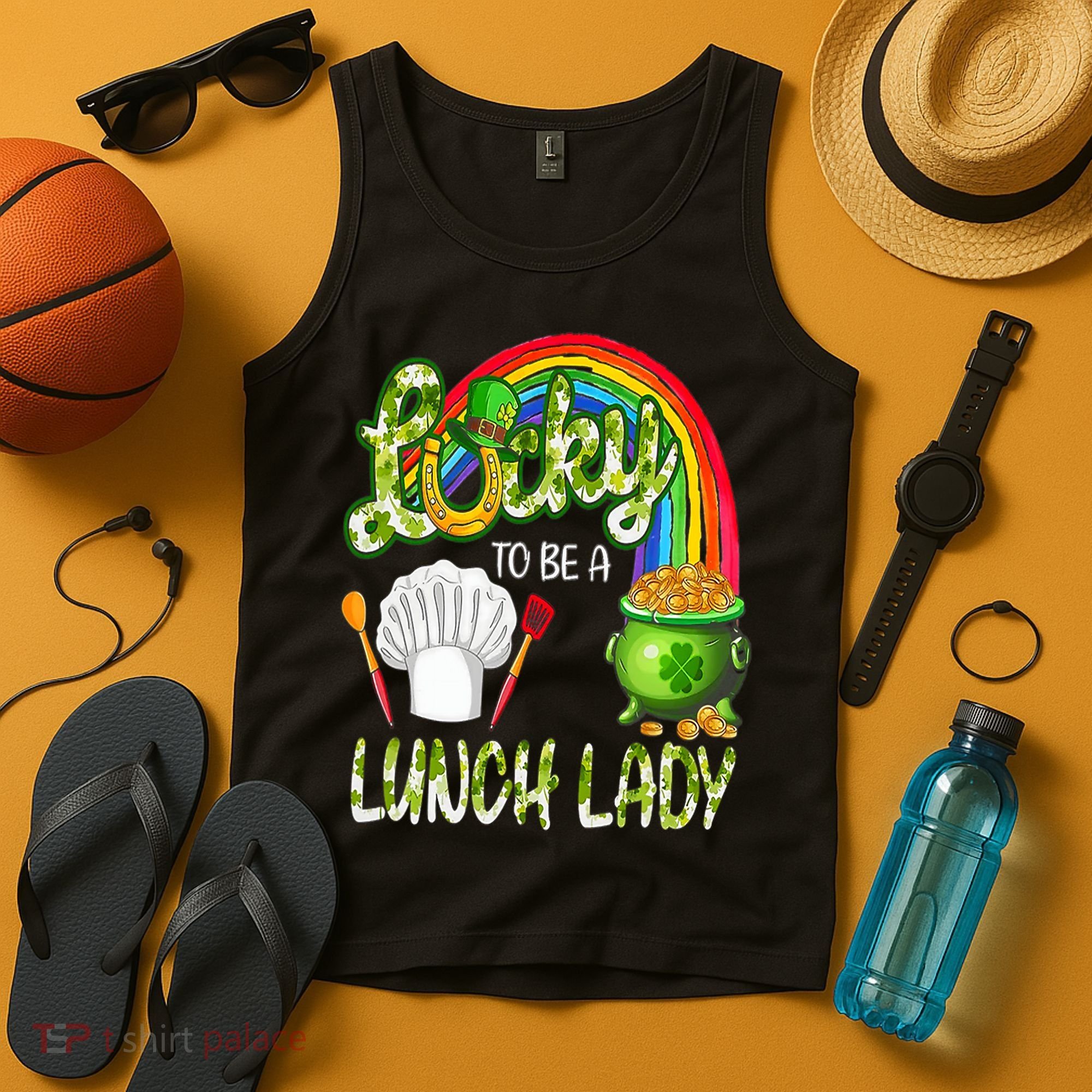Lucky To Be A Lunch Lady St Patrick's Day Tank Top