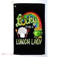 Lucky To Be A Lunch Lady St Patrick's Day Golf Towel thumb 0