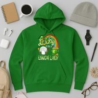 Lucky To Be A Lunch Lady St Patrick's Day Hoodie thumb 3