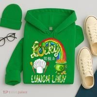 Lucky To Be A Lunch Lady St Patrick's Day Hoodie thumb 4