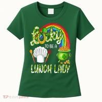 Lucky To Be A Lunch Lady St Patrick's Day Women's T-Shirt thumb 0