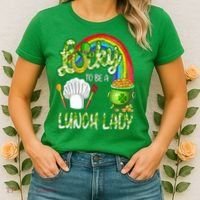 Lucky To Be A Lunch Lady St Patrick's Day Women's T-Shirt thumb 2