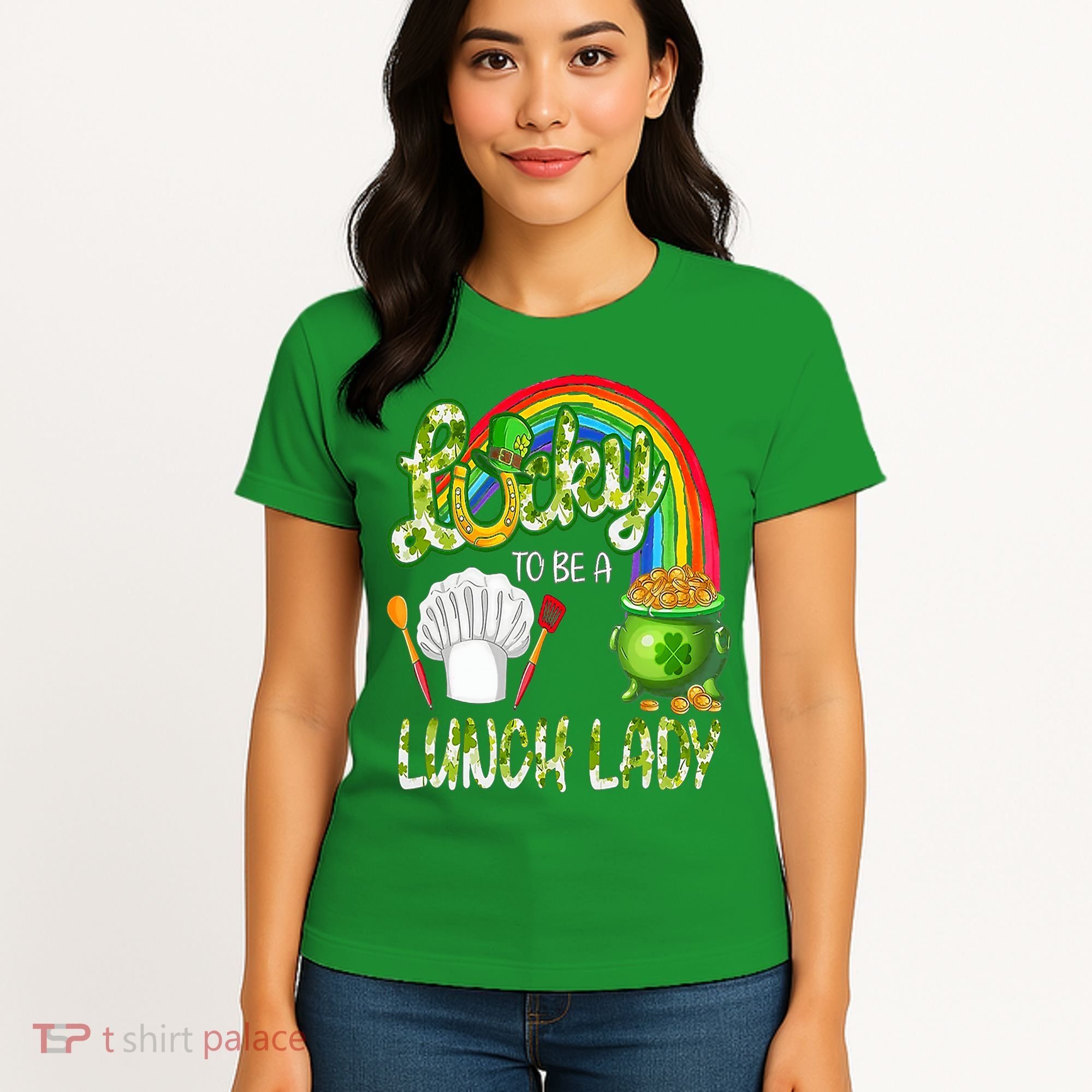 Lucky To Be A Lunch Lady St Patrick's Day Women's T-Shirt