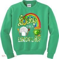 Lucky To Be A Lunch Lady St Patrick's Day Kids Sweatshirt thumb 0