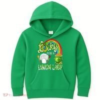 Lucky To Be A Lunch Lady St Patrick's Day Kids Hoodie thumb 0