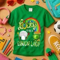 Lucky To Be A Lunch Lady St Patrick's Day Kids T-Shirt thumb 3