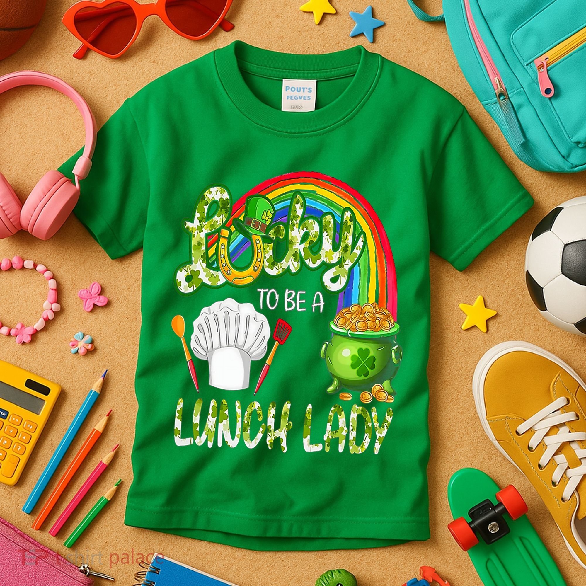 Lucky To Be A Lunch Lady St Patrick's Day Kids T-Shirt