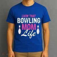 Livin That Bowling Mom Life Cool Retro Cool Gift Present Gift T-Shirt thumb 3