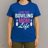 Livin That Bowling Mom Life Cool Retro Cool Gift Present Gift T-Shirt thumb 4