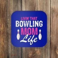 Livin That Bowling Mom Life Cool Retro Cool Gift Present Gift Coaster thumb 0
