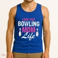 Livin That Bowling Mom Life Cool Retro Cool Gift Present Gift Tank Top thumb 3
