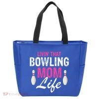 Livin That Bowling Mom Life Cool Retro Cool Gift Present Gift Tote Bag thumb 0