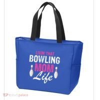 Livin That Bowling Mom Life Cool Retro Cool Gift Present Gift Tote Bag thumb 3