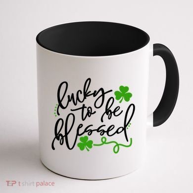 Lucky To Be Blessed Coffee Mug back