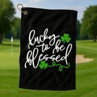 Lucky To Be Blessed Golf Towel thumb 1