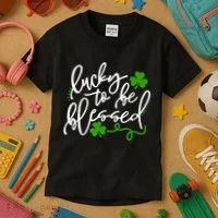 Lucky To Be Blessed Kids T-Shirt thumb 3