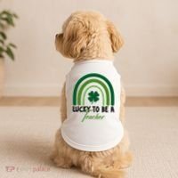 Lucky To Be A Teacher St Patricks Day Doggie Tank thumb 2